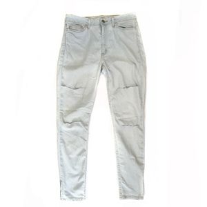 American Apparel Light Pinstripe Ripped Jeans